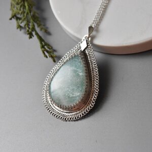 Handmade Light Blue Mohave Amazonite Ellipse